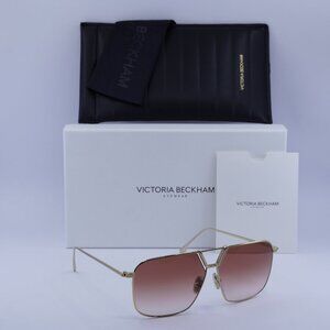 Victoria Beckham VB204S 712 Square Sunglasses – Gold/Burgundy Gradient